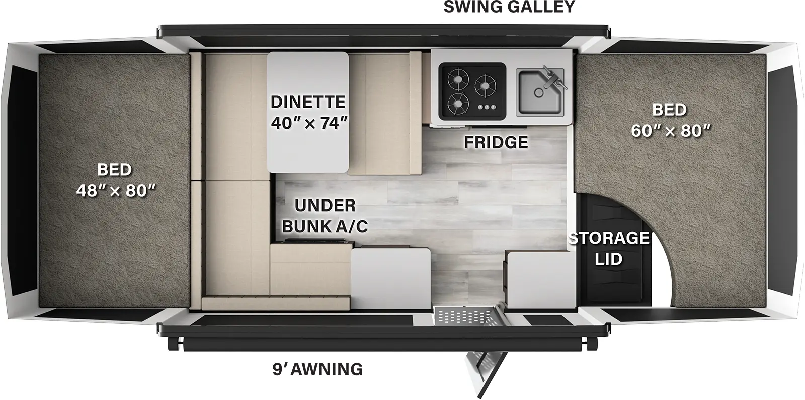 The Flagstaff Tent 191MT floorplan.